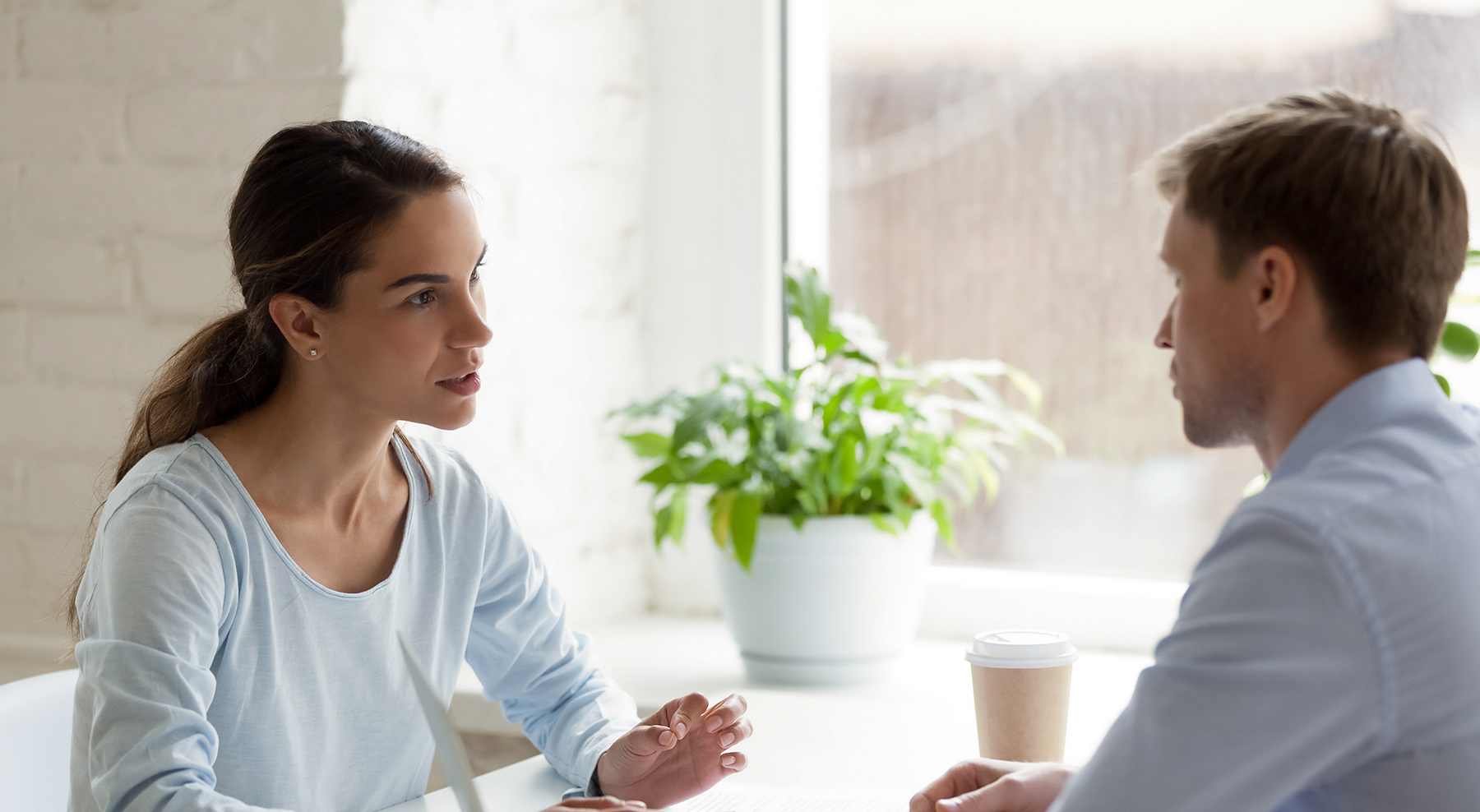 Practitioner talks to a man